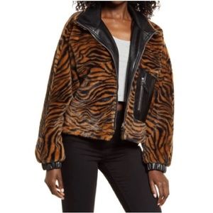 BlankNYC Faux Shearling Bomber Jacket Size XS